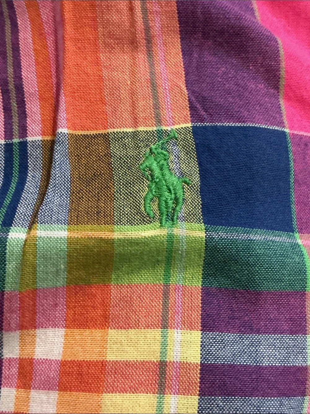 Authentic Ralph Lauren designer 100% cotton girls signature plaid top sz 5